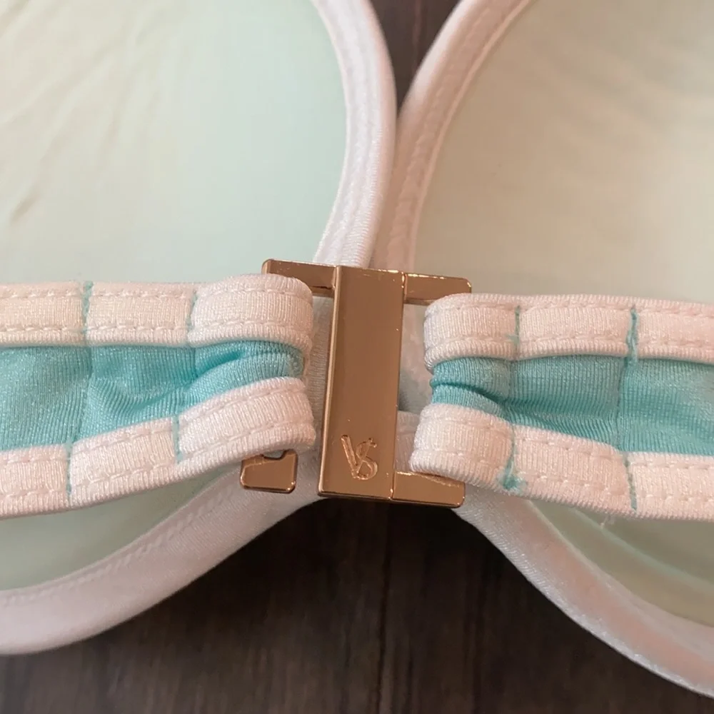 Victoria’s Secret String Bikini - Aqua and White - Picture 4 of 5